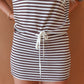 Pinstripe Skort - Brown & White