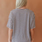 Pinstripe Top - Brown & White