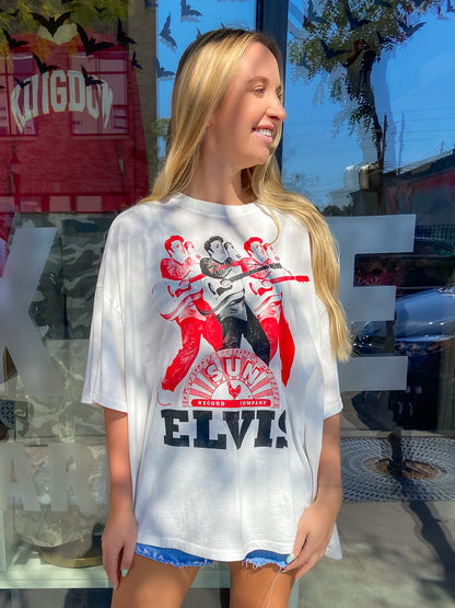 Sun Records X Elvis Repeat One Size Tee in Vintage White | Daydreamer