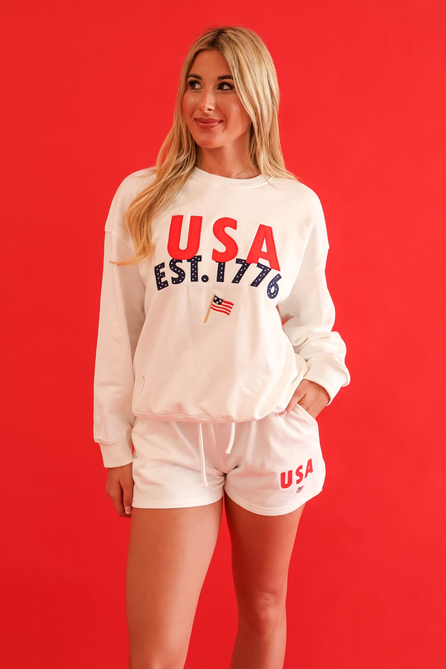 USA Embroidered Shorts