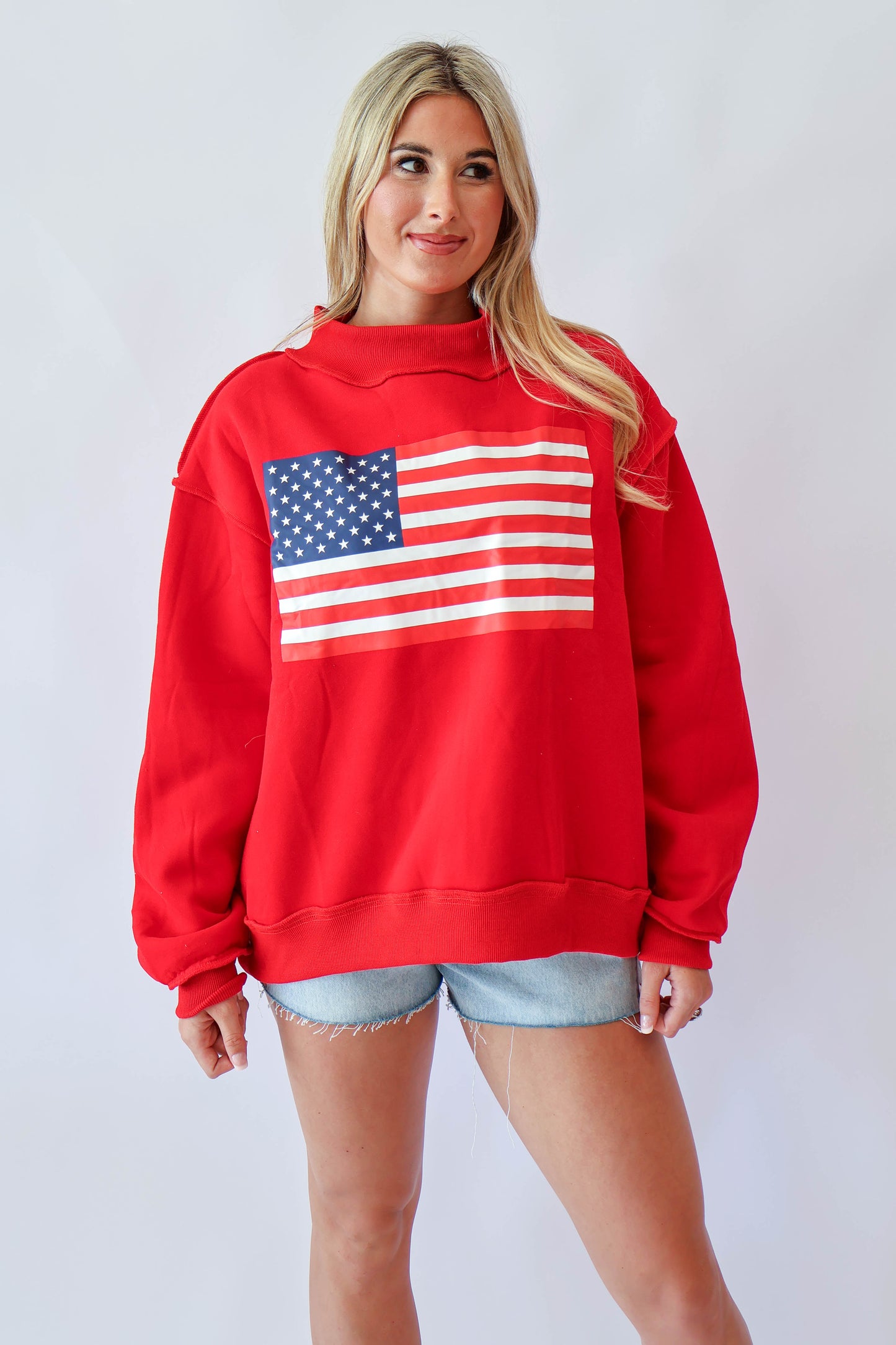Reversible USA & Flag Mockneck