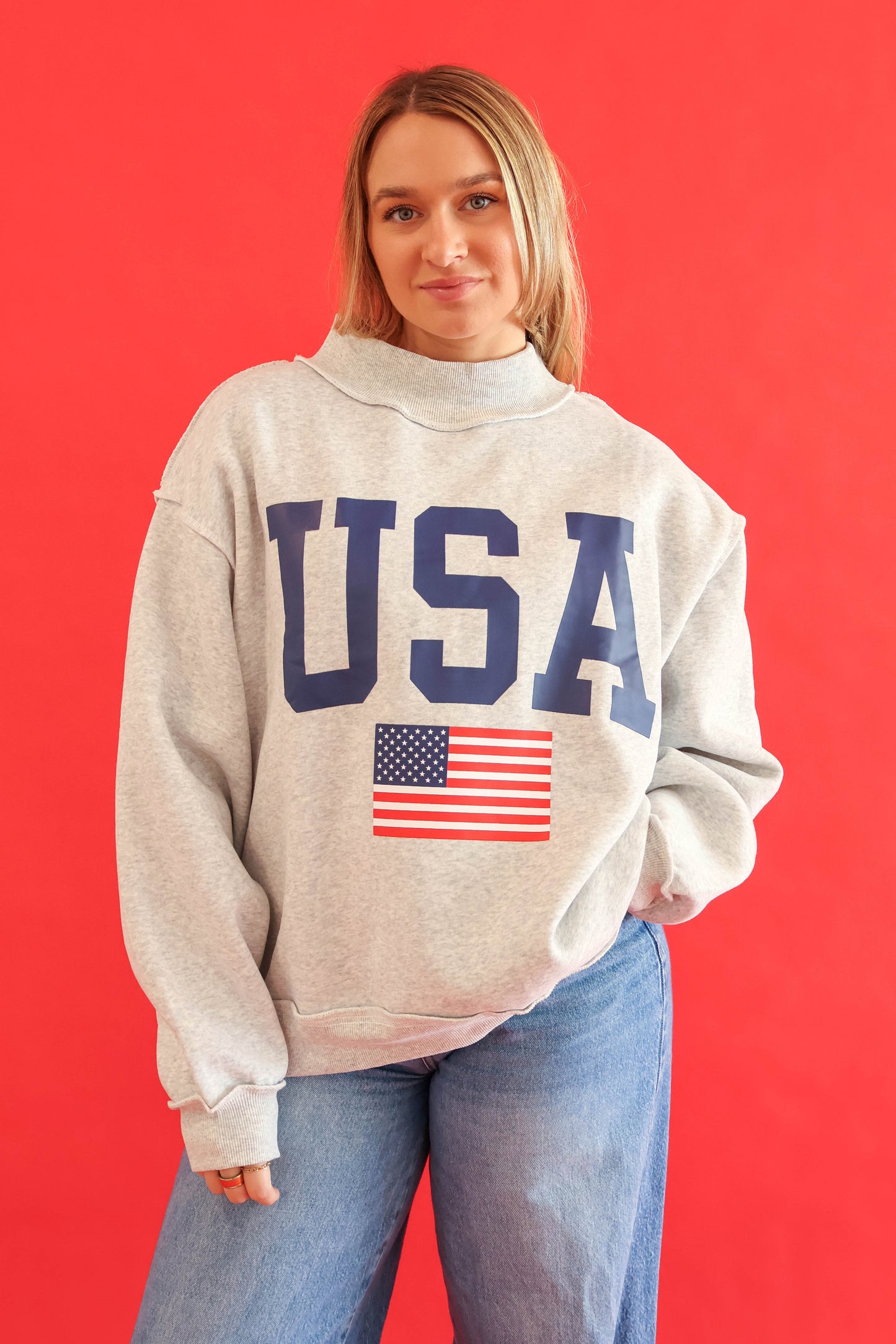Reversible USA Mockneck
