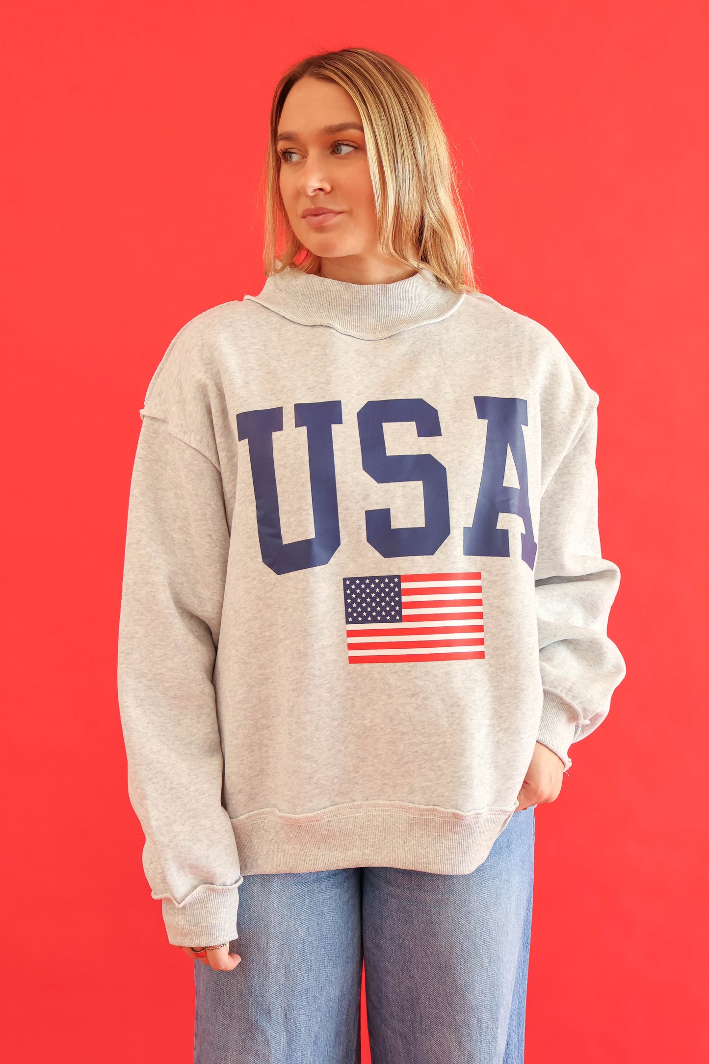 Reversible USA Mockneck