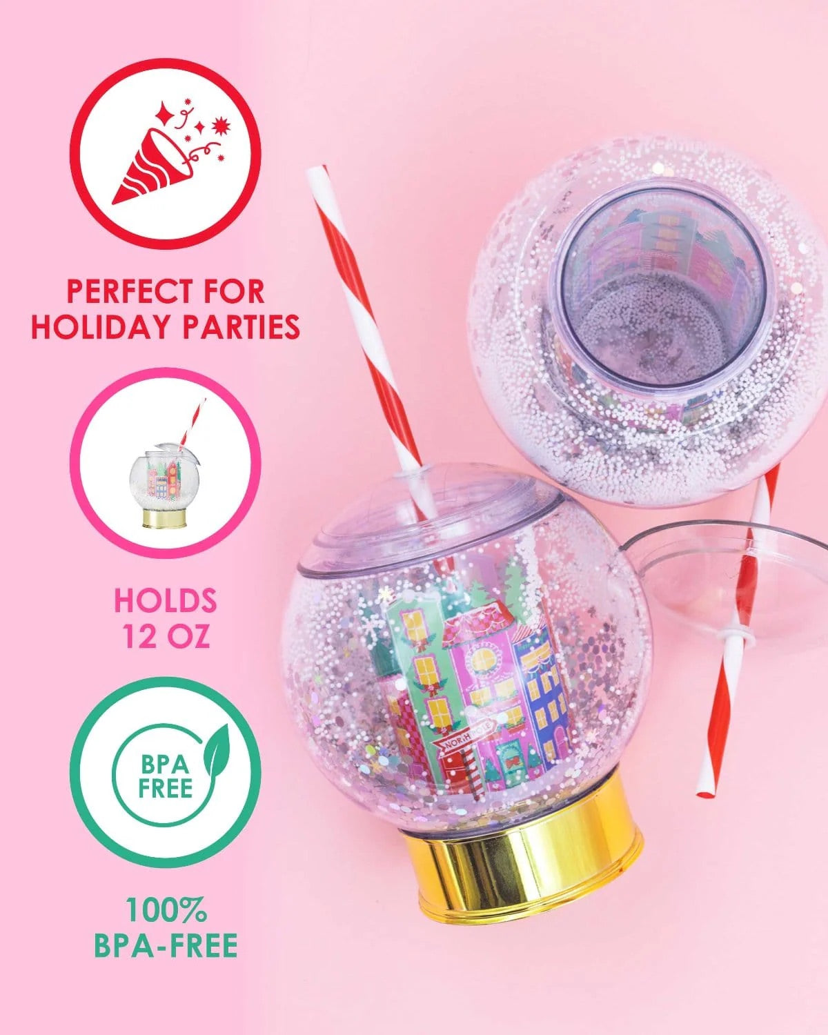 Holiday Village Snow Globe Sipper