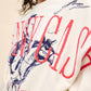 Vintage-inspired Johnny Cash graphic sweatshirt, featuring an oversized fit with bold red lettering and a hand-drawn cowboy sketch. The off-white crewneck design includes "Nashville, Tennessee" text, giving it a Western, country music vibe. Perfect for cozy, casual styling with a touch of retro charm.