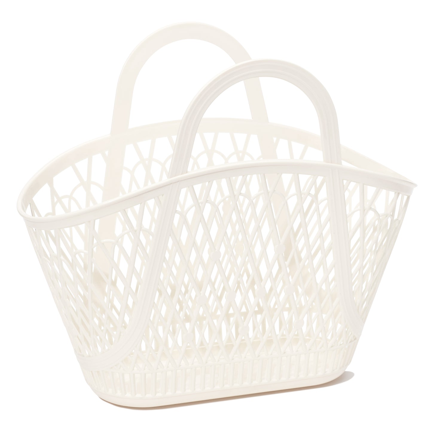 Cream jelly basket bag