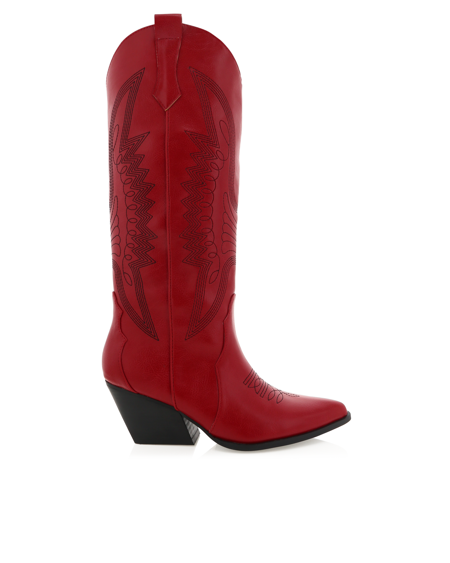 Red With Black Stitching Cowboy Boot