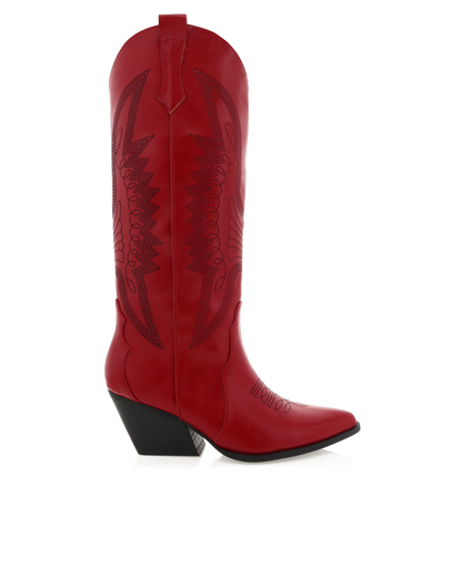 Red With Black Stitching Cowboy Boot