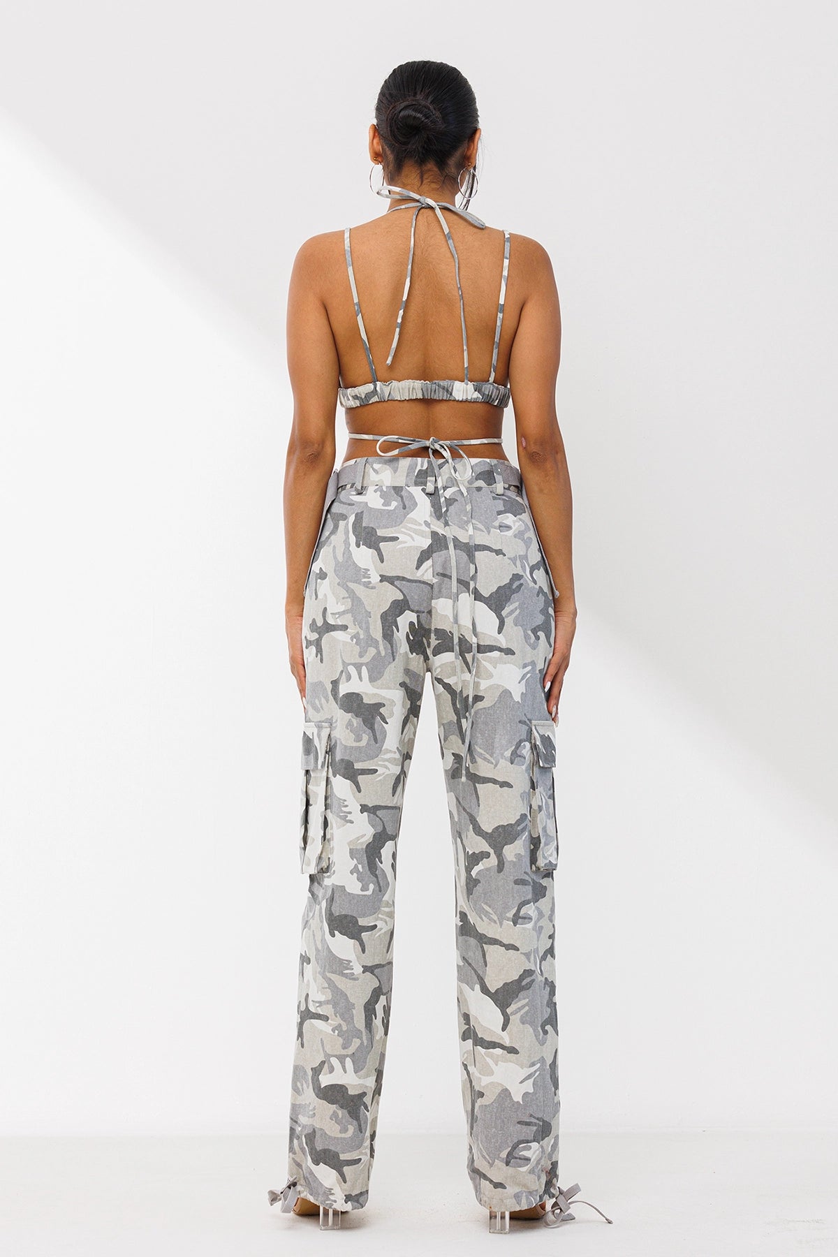 Tana Cargo Pants - Grey Camo