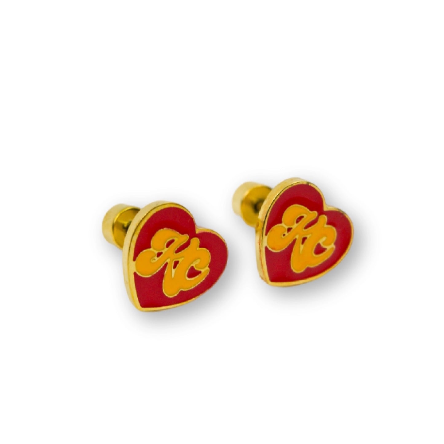 KC Script Heart Earrings