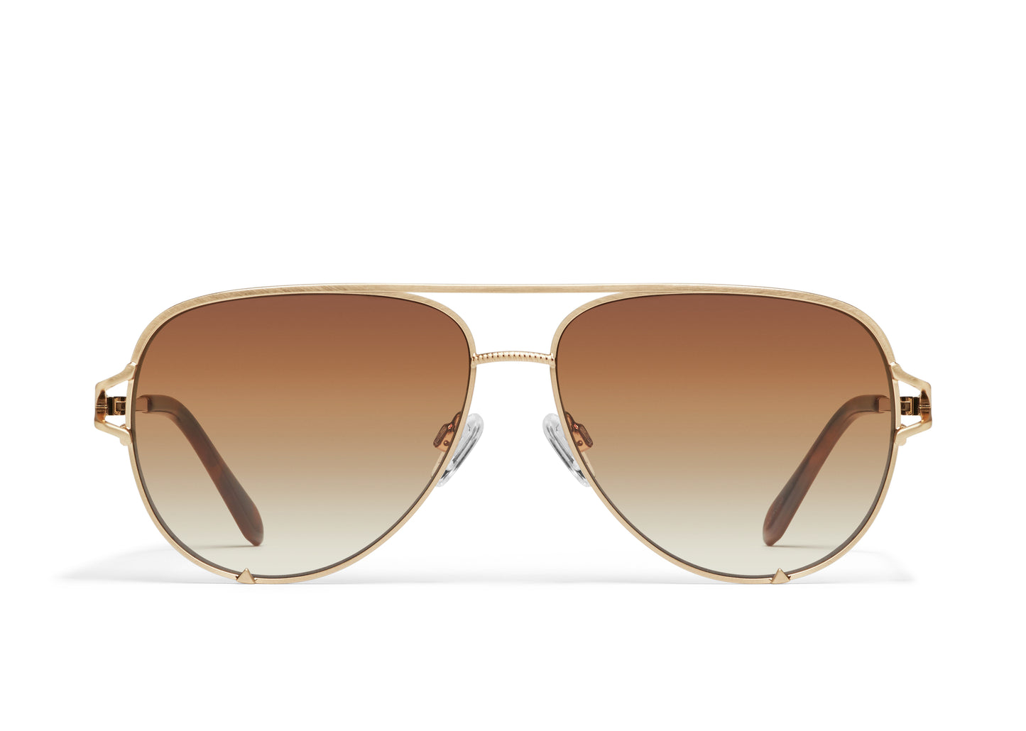 QUAY SUNGLASSES - High Key Twist - Gold Frame / Sepia Lens