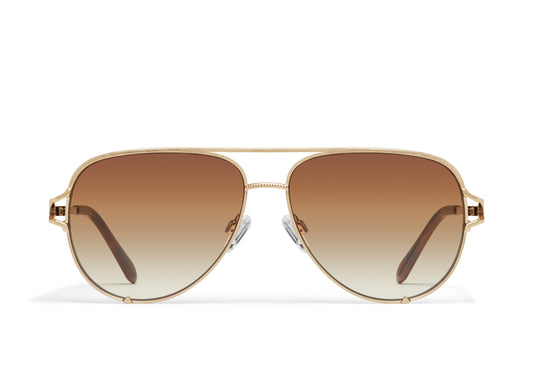 QUAY SUNGLASSES - High Key Twist - Gold Frame / Sepia Lens