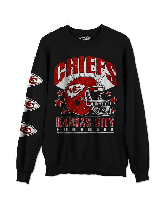 Chiefs Glitter Helmet Crewneck