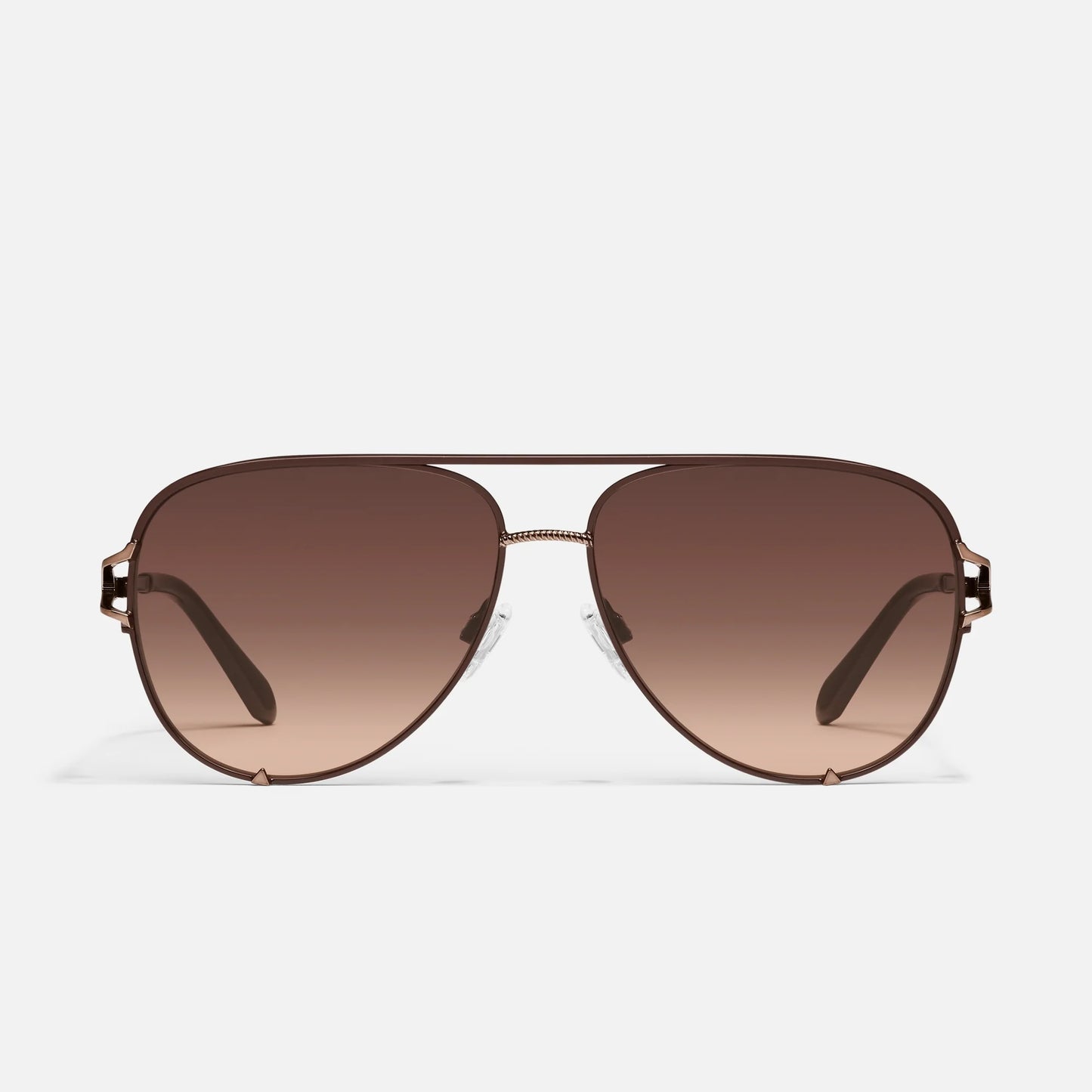QUAY SUNGLASSES - High Key Twist - Chocolate Fram / Brown Fawn Lens