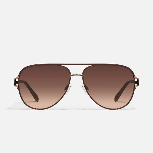 QUAY SUNGLASSES - High Key Twist - Chocolate Fram / Brown Fawn Lens