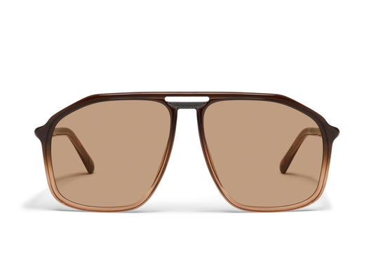 QUAY SUNGLASSES - Studio Sesh - Sepia Ombre Frame / Tan Lens