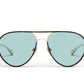 QUAY SUNGLASSES - Say Less - Amber Tort Frame / Aqua Lens