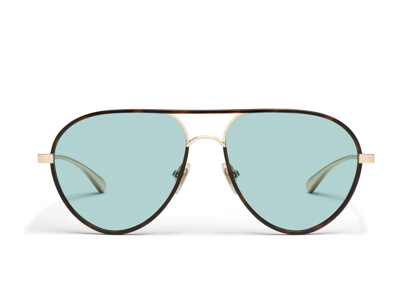 QUAY SUNGLASSES - Say Less - Amber Tort Frame / Aqua Lens