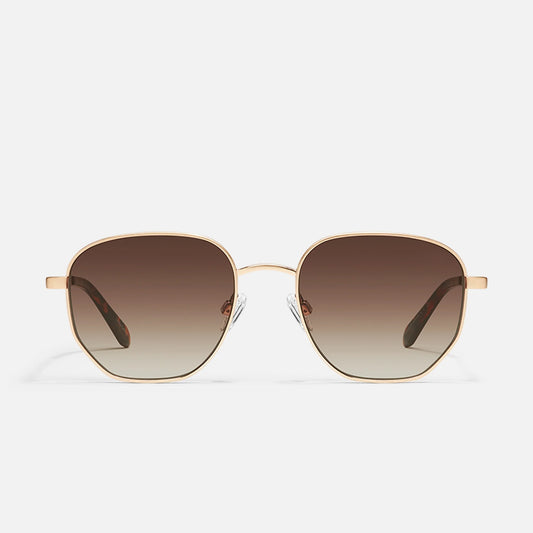 QUAY SUNGLASSES - Big Time - Gold/Brown
