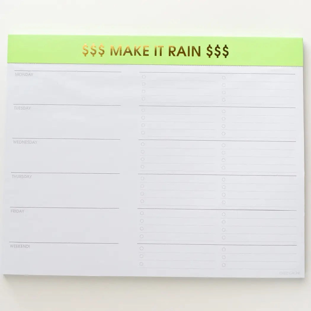 Make It Rain - Planner Notepad - Luxxe Apparel