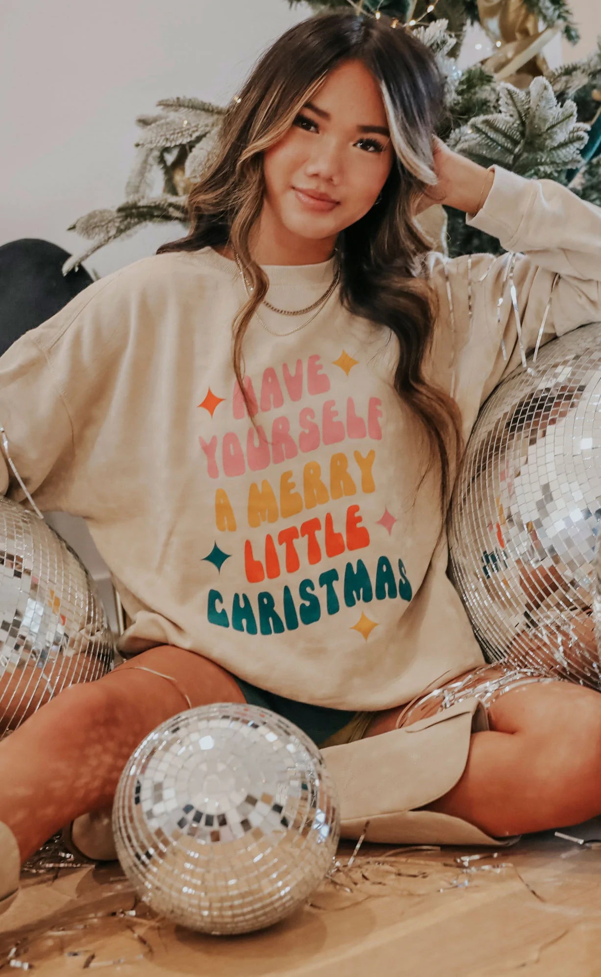 Merry Little Christmas Campus Crew - Luxxe Apparel