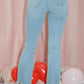 Happi Cropped Flare Jeans - Light Blue - Luxxe Apparel