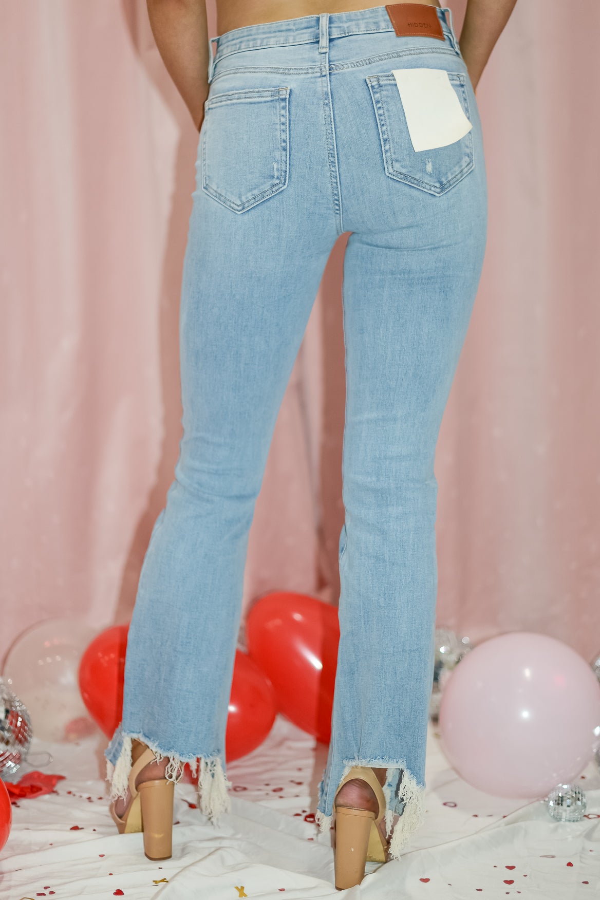 Happi Cropped Flare Jeans - Light Blue - Luxxe Apparel