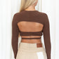 Destiny Cut Out Top - Chocolate - Luxxe Apparel