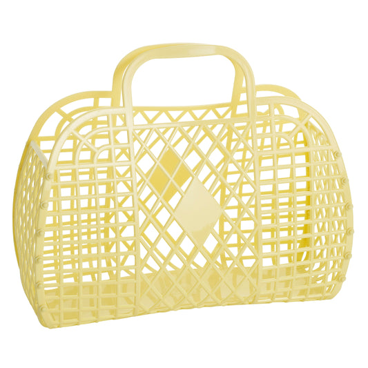 Large Retro Basket - Yellow - Luxxe Apparel